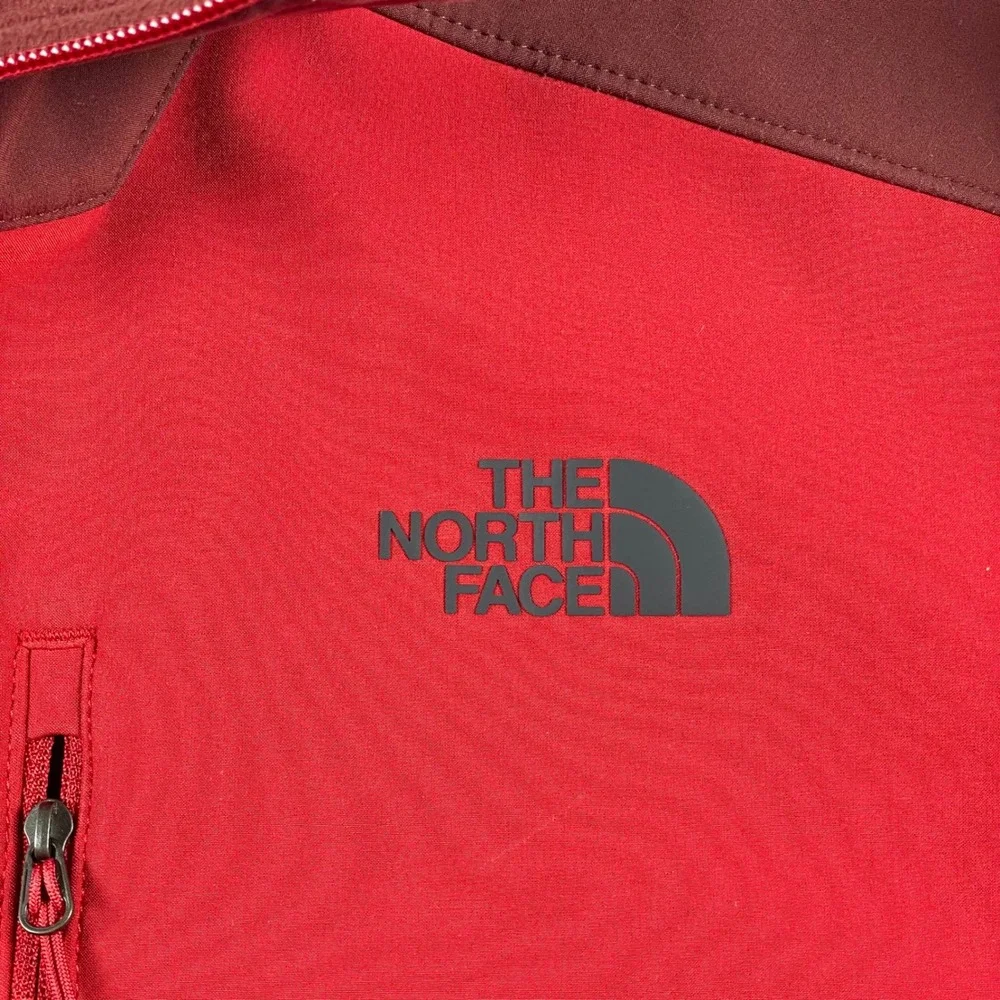 The North Face WindWall Softshell Jacket Mens Large Red Burgundy Full Zip Fleece